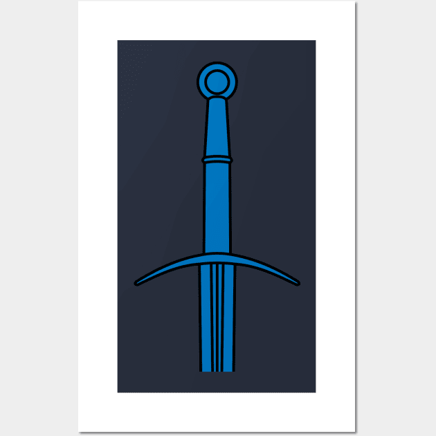 Hand and a Half Sword Garnish / Bastard Sword (Blue) Wall Art by PabloDeChenez